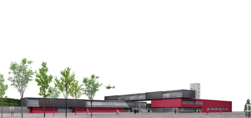 Exterior style moderno color rojo, gris  diseñado por Jordi Janué i Miret | Arquitecto 
