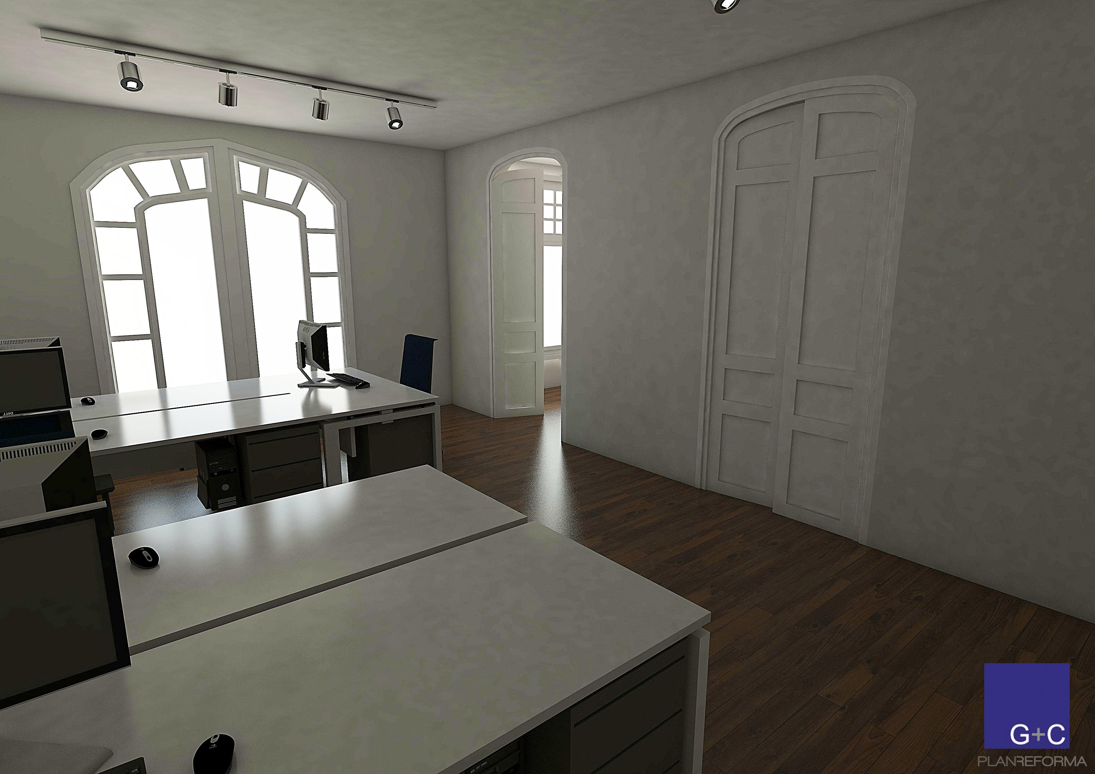 Oficina Estilo clasico Color blanco, gris, bronce  diseñado por G+C obra interior SL | Gremio | Copyright G+C obra interior SL