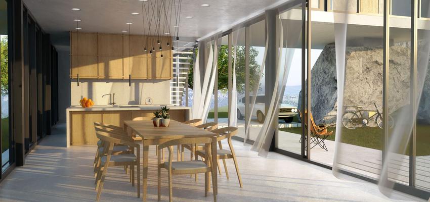 Terraza, Cocina Estilo moderno Color marron, beige, marron, blanco  diseñado por POA Estudio | Arquitecto | Copyright POA Estudio