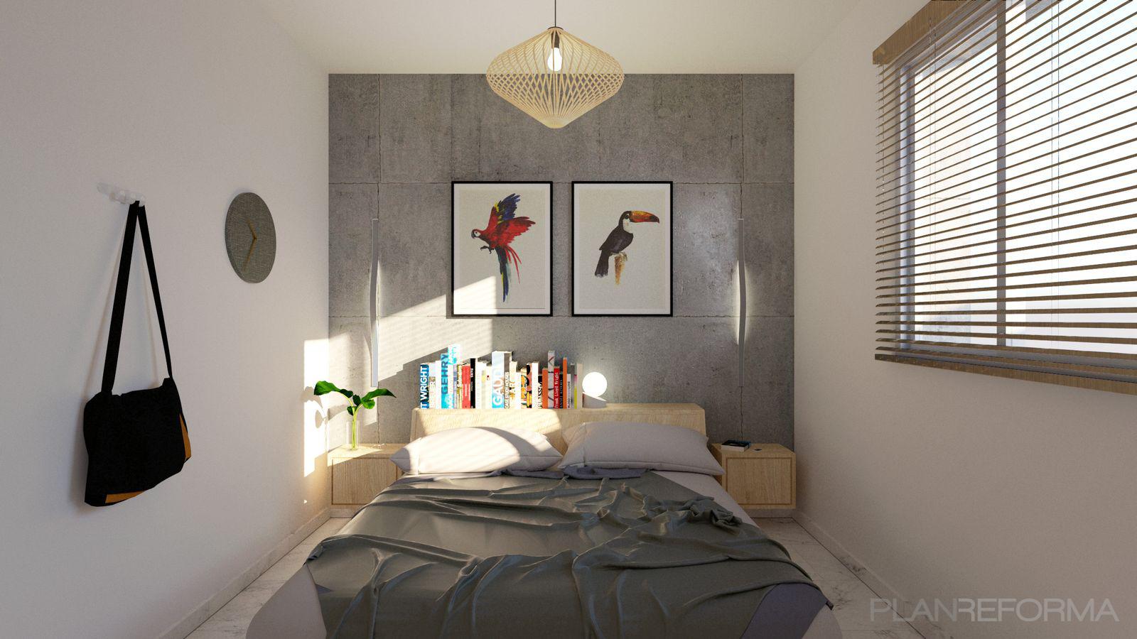 Dormitorio Estilo contemporaneo Color blanco, gris, gris  diseñado por POA Estudio | Arquitecto | Copyright POA