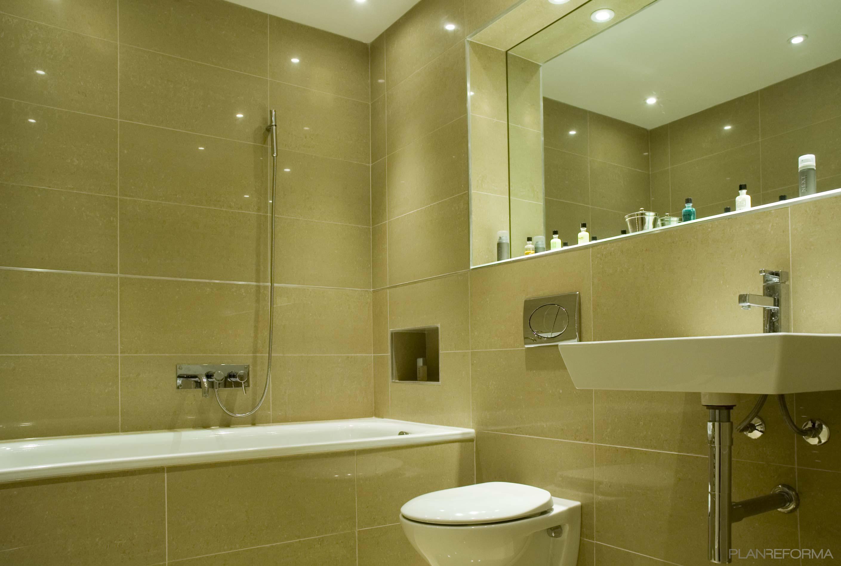 Baño Estilo moderno Color beige  diseñado por Blancoluna, Ideas & Design | Interiorista 