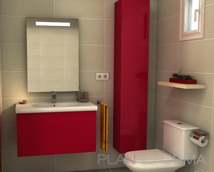 Baño style moderno color rojo, beige, blanco  diseñado por Ricard | Arquitecto Técnico 
