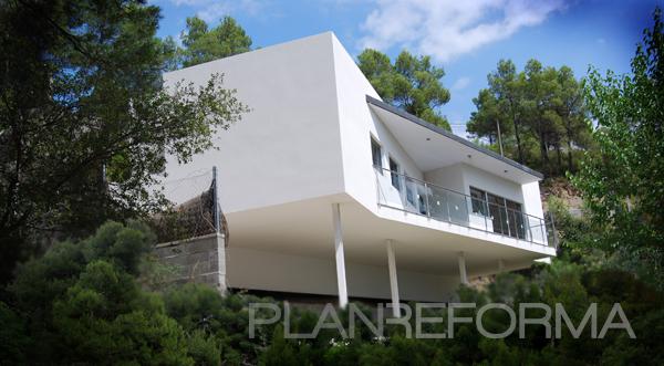 Exterior style moderno color blanco, gris  diseñado por DIAGONARC | Arquitecto | Copyright todos los derechos son de DIAGONARC SCP