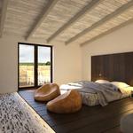 Dormitorio style moderno color marron, marron, blanco, gris, gris