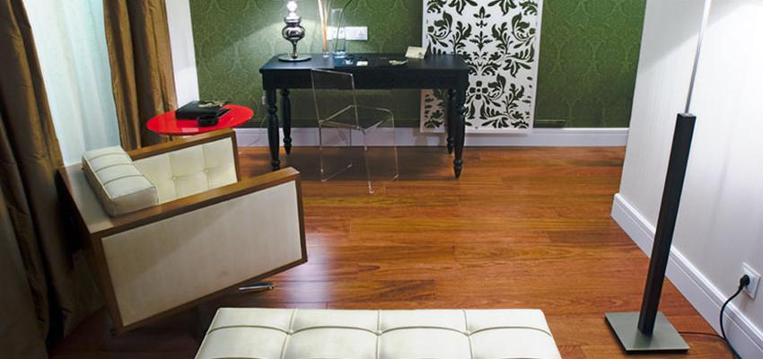 Salon style vintage color marron, verde, blanco  diseñado por ServiRef, S.L. | Gremio 