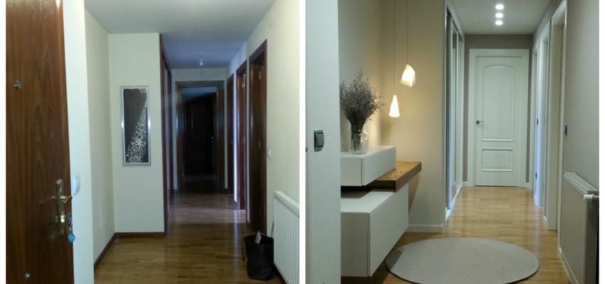 Vestibulo, Pasillo Estilo moderno Color marron, blanco  diseñado por contemporanea interiorismo | Interiorista 