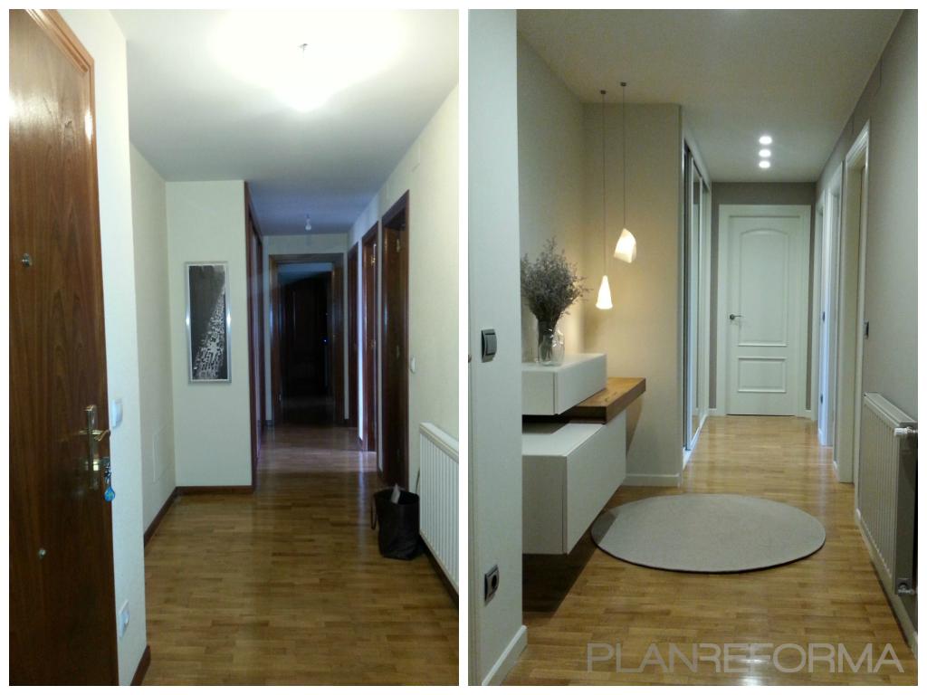 Vestibulo, Pasillo Estilo moderno Color marron, blanco  diseñado por contemporanea interiorismo | Interiorista 