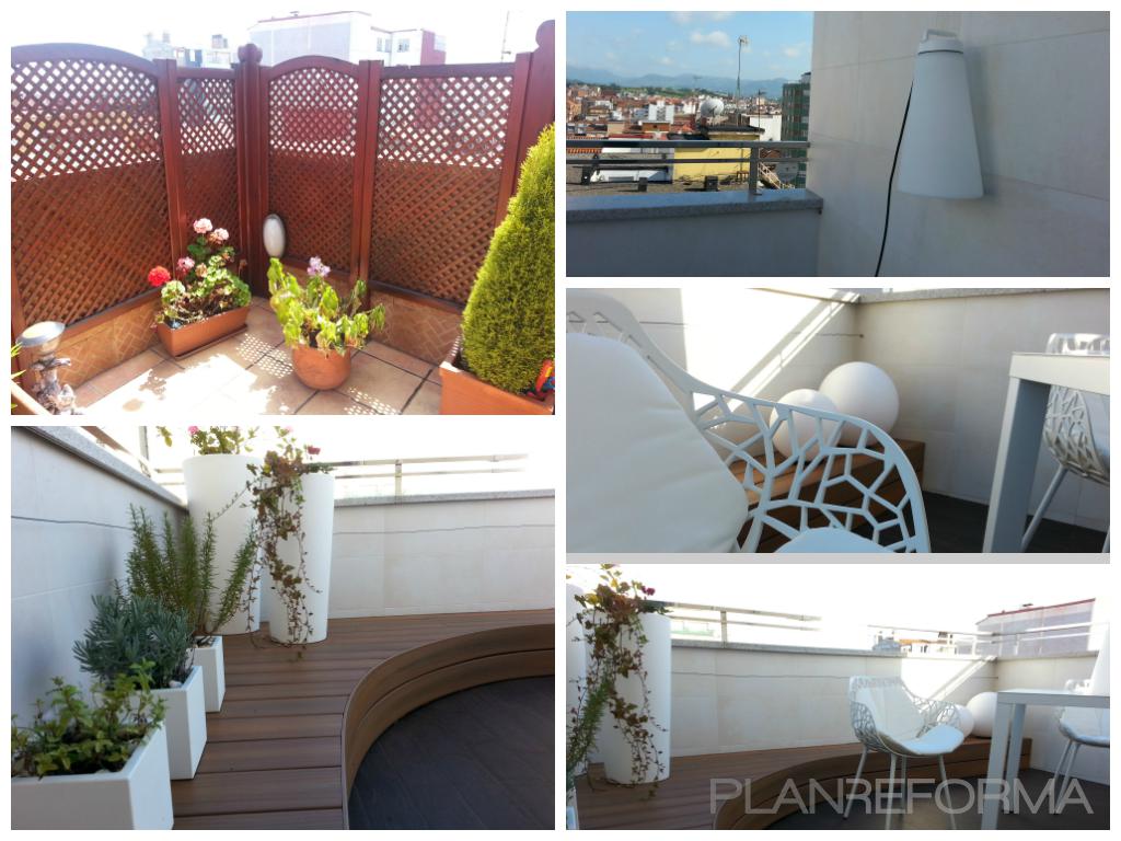 Terraza, Balcon Estilo moderno Color marron, blanco  diseñado por contemporanea interiorismo | Interiorista 