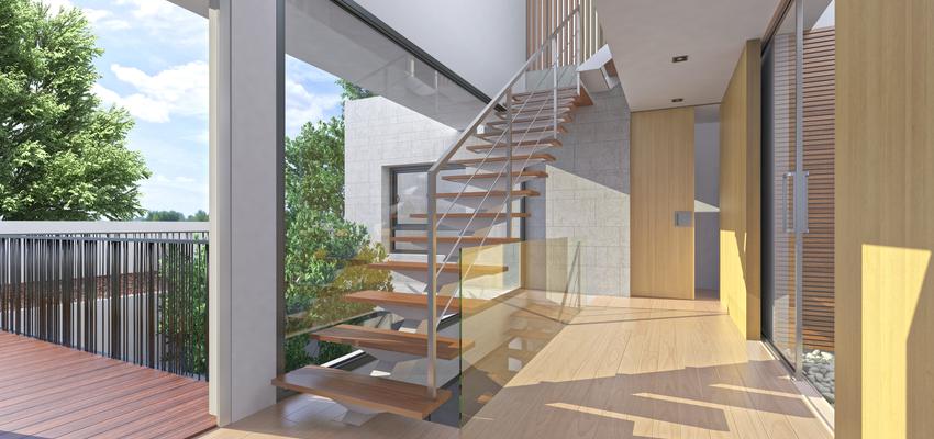 Escalera style contemporaneo color blanco, gris, dorado  diseñado por NUÑO ARQUITECTOS | Arquitecto 