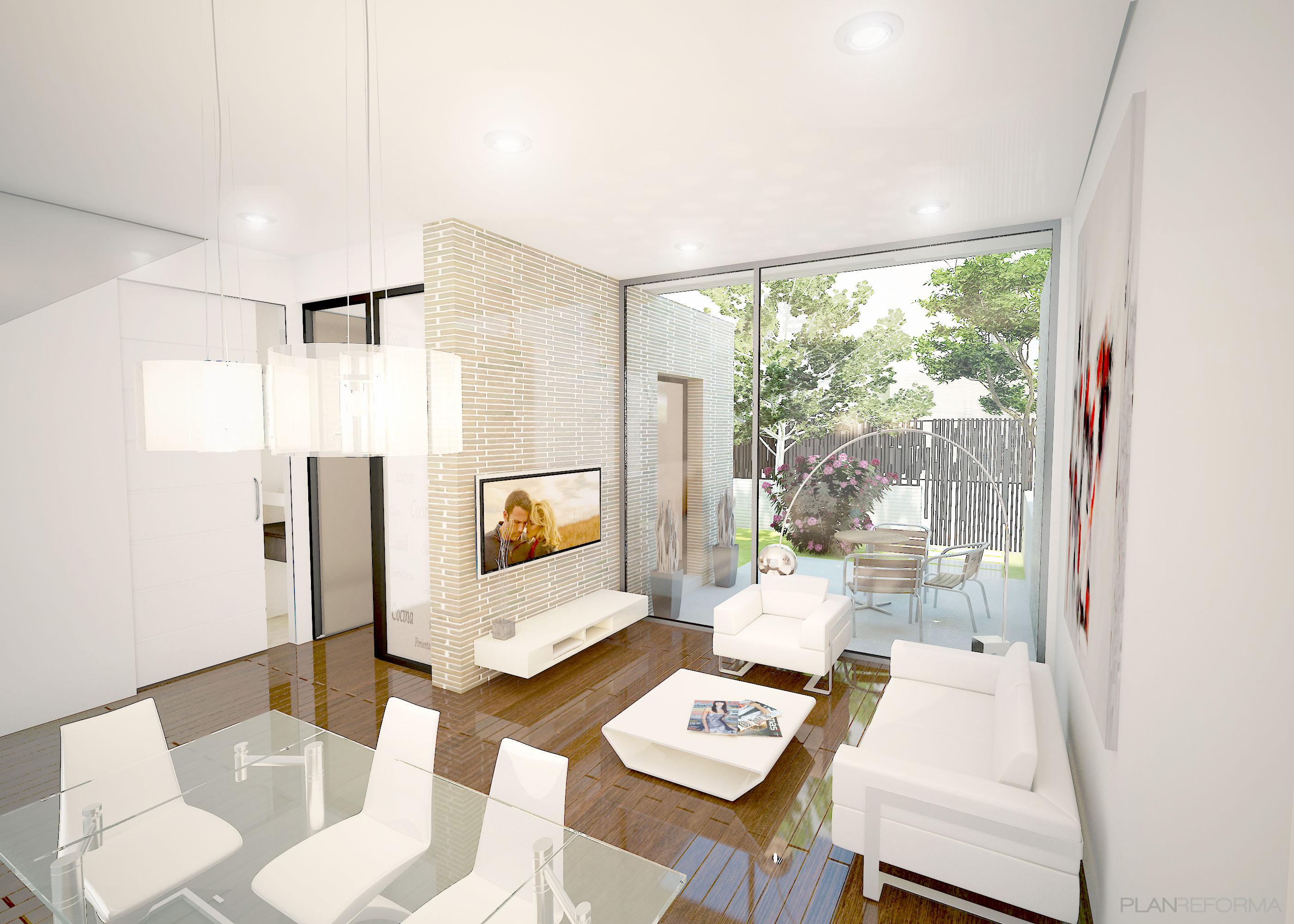 Comedor, Salon, Patio style contemporaneo color beige, marron, blanco  diseñado por Fmlarq | Arquitecto | Copyright Fernando Muñoz López Arquitecto