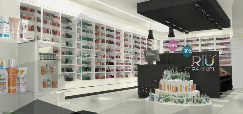 Tienda Estilo contemporaneo Color blanco, gris, negro  diseñado por TRES arquitectura & accesibilidad | Arquitecto 