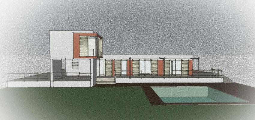 Exterior style moderno color marron, marron, blanco  diseñado por Angel Soriano | Arquitecto 