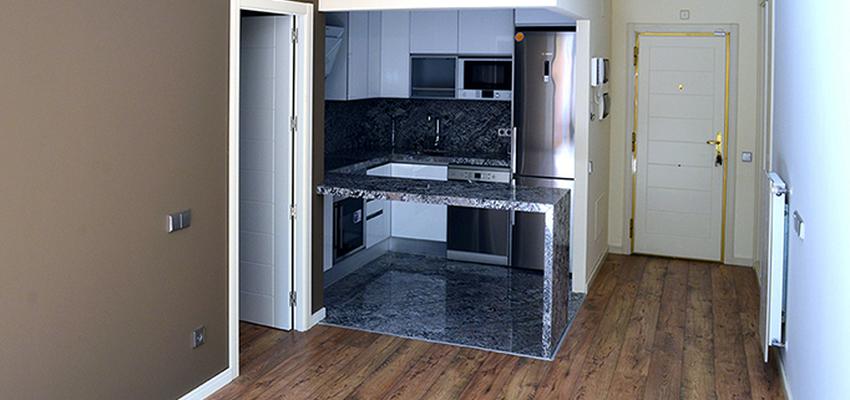 Comedor, Cocina, Salon Estilo contemporaneo Color marron, gris, plateado  diseñado por Javier Obregón | Interiorista 