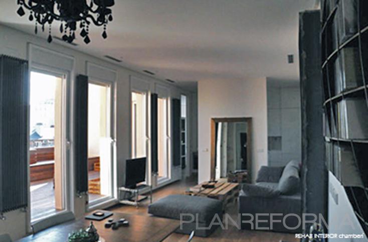Terraza, Salon Estilo contemporaneo Color blanco, gris, gris, negro, plateado, bronce  diseñado por Javier Obregón | Interiorista 