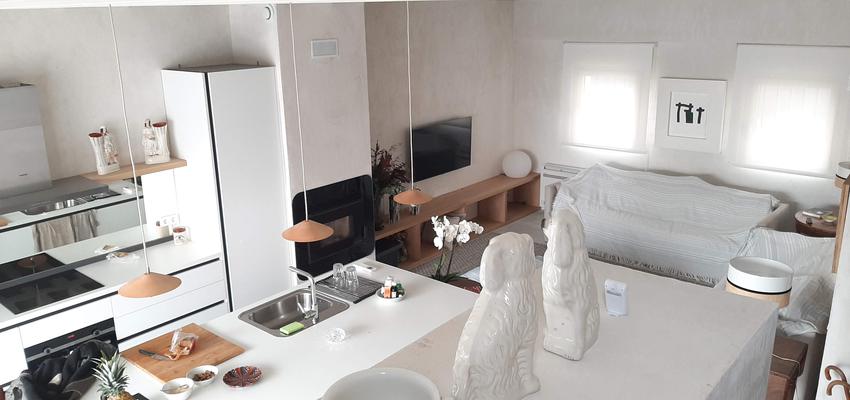 Comedor, Cocina, Salon Estilo contemporaneo Color blanco  diseñado por Gustavo Alvarez Rivas | Reformista, constructor | Copyright Propia