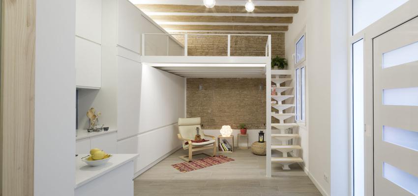 Estudio, Loft Estilo contemporaneo Color marron, blanco, gris  diseñado por mmmu arquitectes | Arquitecto | Copyright mmmu arquitectura i disseny