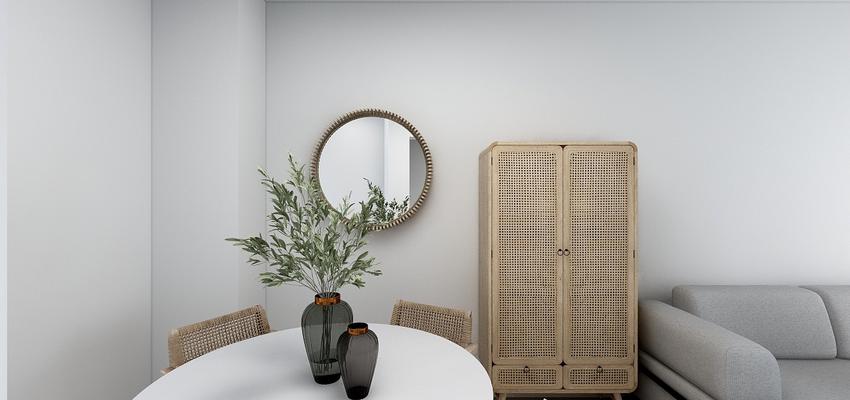 Comedor Estilo mediterraneo Color verde, plateado  diseñado por Decotandem interiors | Reformista, constructor | Copyright render de reforma integral