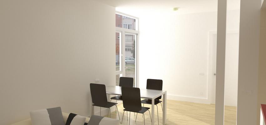 Comedor, Salon Estilo contemporaneo Color amarillo, marron, blanco  diseñado por Juan Génova | Arquitecto 