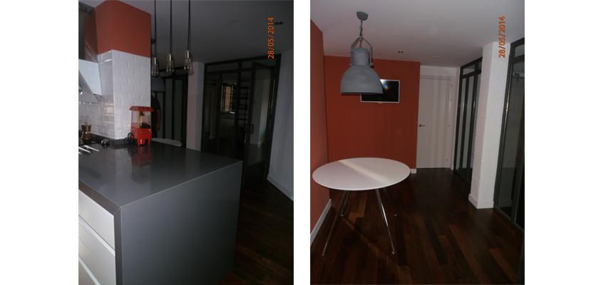 Cocina Estilo contemporaneo Color rojo, marron, blanco  diseñado por Juan Génova | Arquitecto 