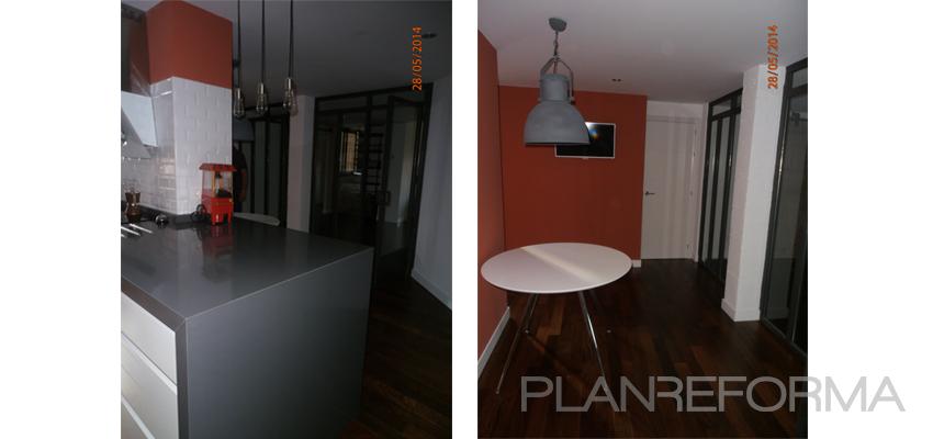 Cocina Estilo contemporaneo Color rojo, marron, blanco  diseñado por Juan Génova | Arquitecto 