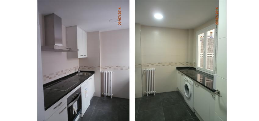 Cocina Estilo contemporaneo Color blanco, gris, gris  diseñado por Juan Génova | Arquitecto 