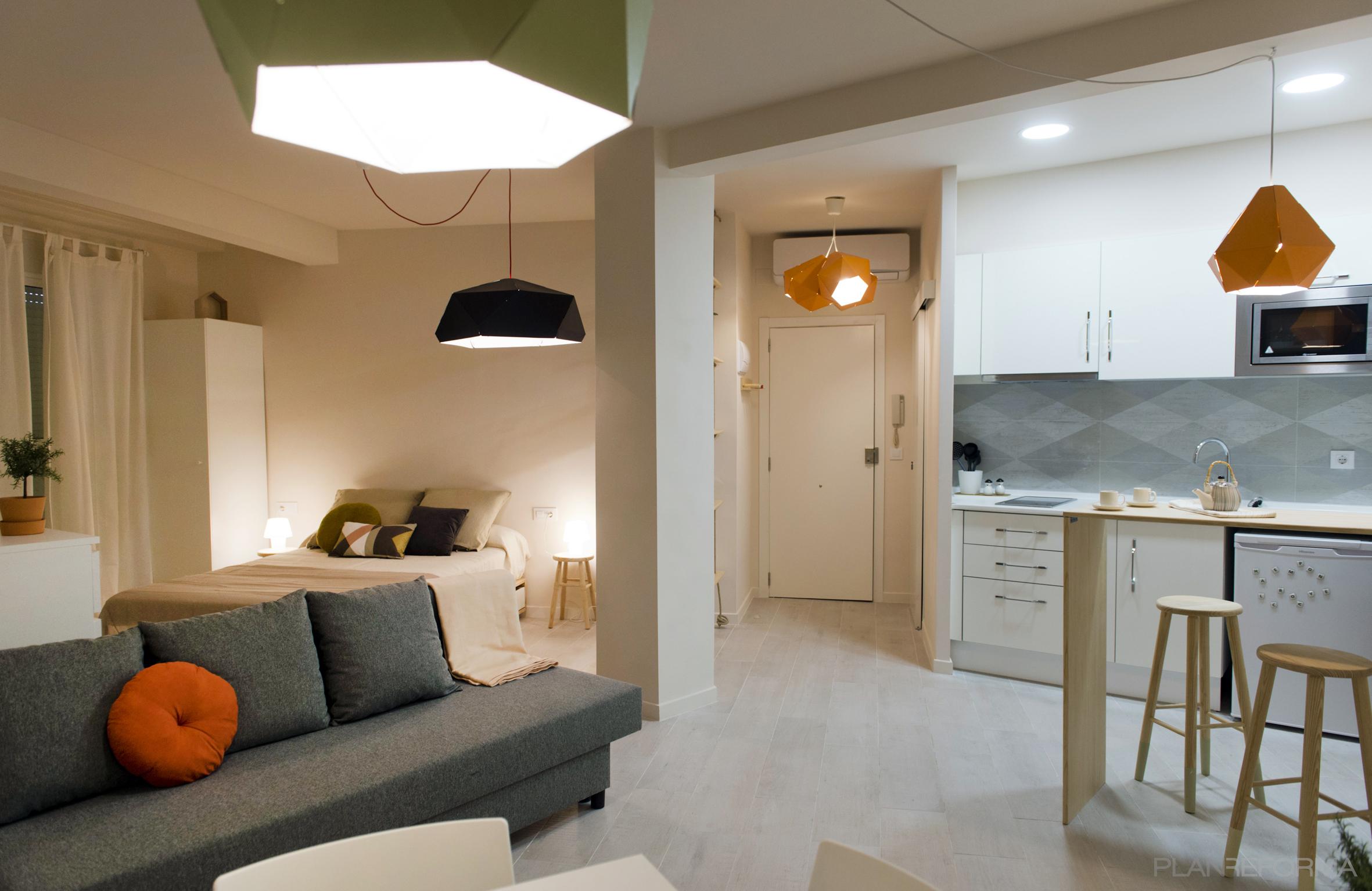 Loft Estilo moderno Color marron, beige, blanco, gris, negro  diseñado por Studiotransparente | Interiorista 