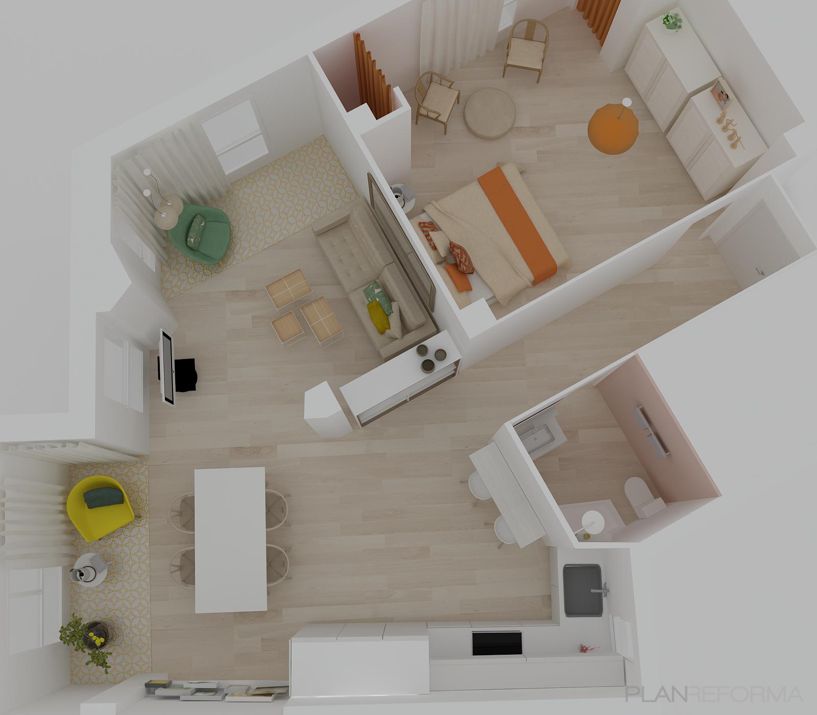 Loft Estilo moderno Color beige, blanco  diseñado por Studiotransparente | Interiorista 