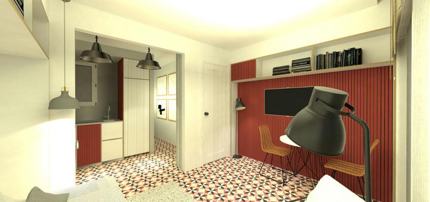 Loft Estilo contemporaneo Color rojo, amarillo  diseñado por Instal.lacions de l'Edificació REYGE | Gremio | Copyright Reyge, S.L.