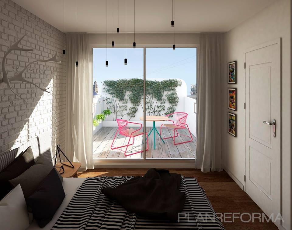 Dormitorio style moderno color turquesa, rosa, blanco  diseñado por Cambra Estudio | Arquitecto | Copyright Cambra Estudio