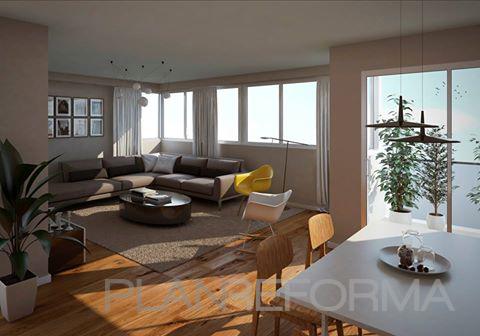 Salon style moderno color marron, blanco, dorado  diseñado por Cambra Estudio | Arquitecto | Copyright Cambra Estudio