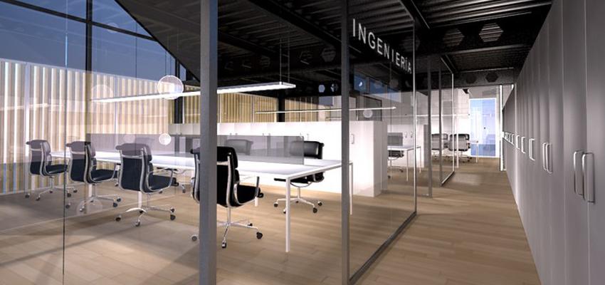 Estudio Estilo moderno Color marron, gris, plateado  diseñado por Metro Cuadrado | Gremio | Copyright Render realizado por Metro Cuadrado
