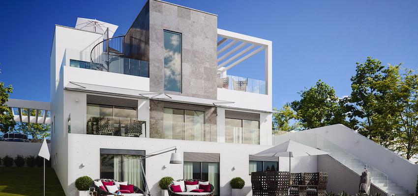 Exterior Estilo contemporaneo Color verde, blanco, gris  diseñado por Arturo Montilla Arquitectura | Arquitecto | Copyright AM-Arquitectura