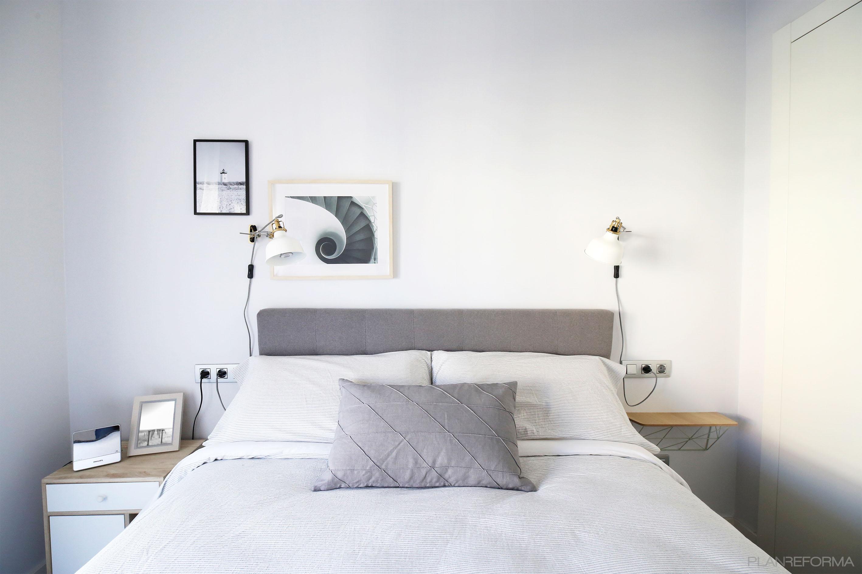 Dormitorio Estilo moderno Color blanco, gris, gris  diseñado por Espacios con Diseño | Gremio | Copyright Espacios con diseño