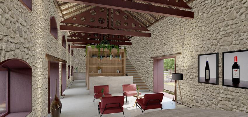 Vestibulo, Bodega, Hotel Estilo tradicional Color rojo, marron, beige  diseñado por Rodrigo Moral | Arquitecto | Copyright Rodrigo Moral