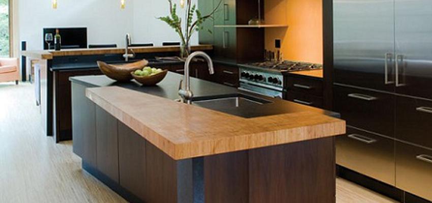 Cocina style contemporaneo color amarillo, azul, marron  diseñado por GESPROCÓN_ARQUITECTURA E INGENIERÍA | Arquitecto Técnico 