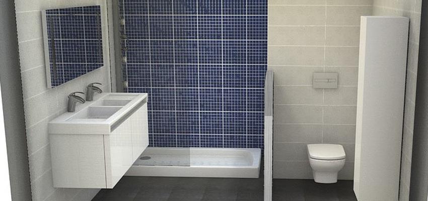 Baño style contemporaneo color azul oscuro, blanco, gris  diseñado por Arquitecte Tecnic | Arquitecto Técnico 