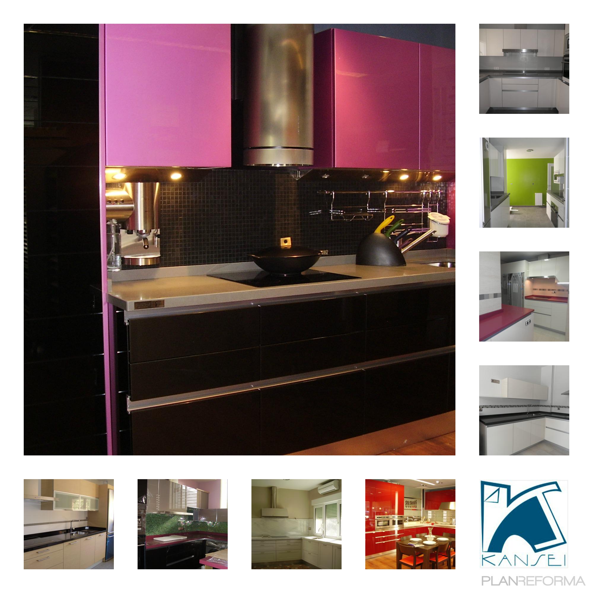 Cocina style moderno color rosa, blanco, gris, negro, plateado  diseñado por Kansei Cocinas | Decorador | Copyright kansei