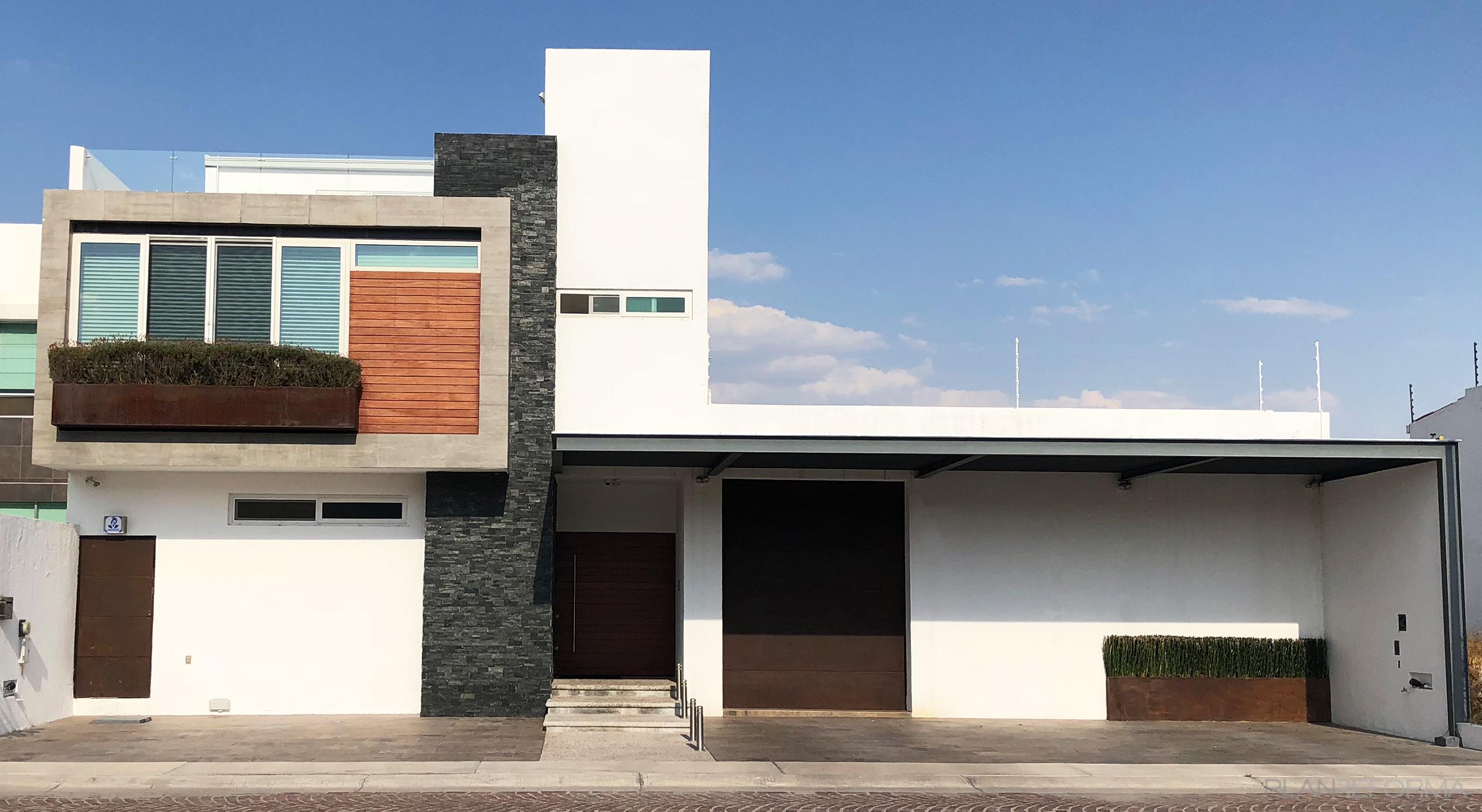 Exterior Estilo contemporaneo Color azul, blanco, gris