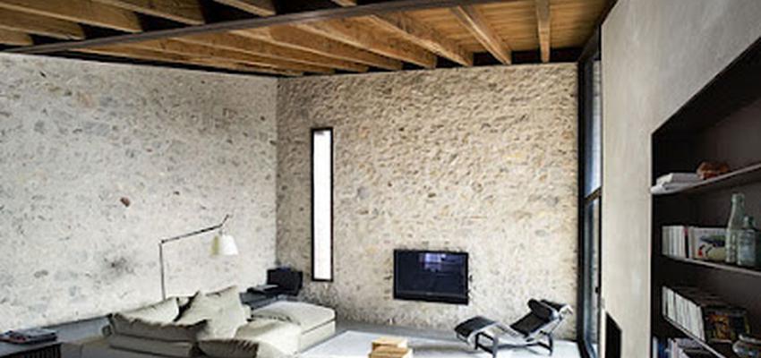 Salon Estilo rustico Color marron, beige, gris, gris  diseñado por galasis | Gremio | Copyright PROPIA