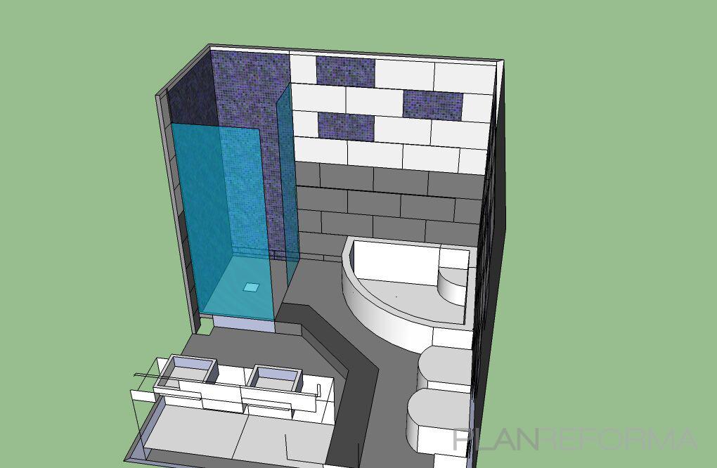 Baño Estilo moderno Color turquesa, gris, gris  diseñado por CREACIONES ANDALUCIA SIGLO XXI, S.L.U | Gremio 
