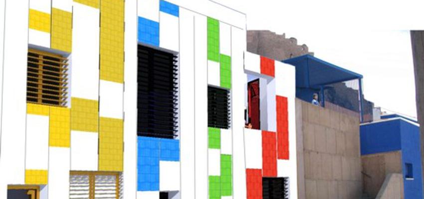 Exterior style eclectico color rojo, verde, azul  diseñado por GARCAM Taller de Arquitectura | Arquitecto 