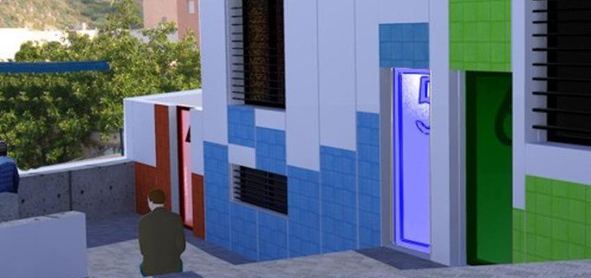 Exterior style eclectico color verde, azul, blanco  diseñado por GARCAM Taller de Arquitectura | Arquitecto 