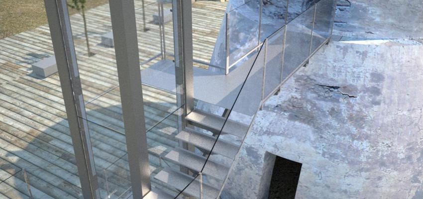 Recibidor, Escalera, Exterior style contemporaneo color beige, gris  diseñado por GARCAM Taller de Arquitectura | Arquitecto 