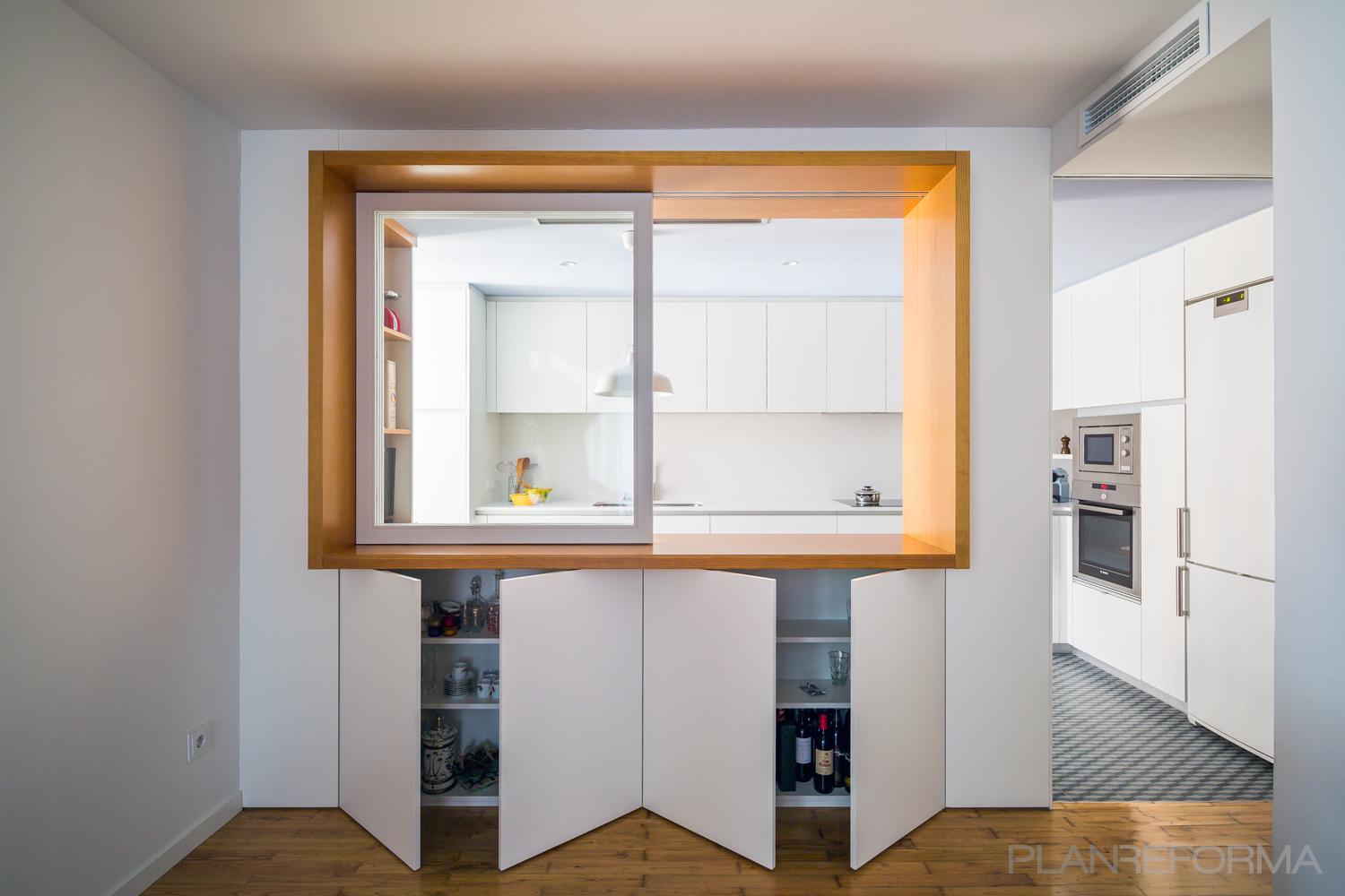 Cocina Estilo contemporaneo Color ocre, azul, blanco  diseñado por Nook Architects | Arquitecto | Copyright www.nookarchitects.com
