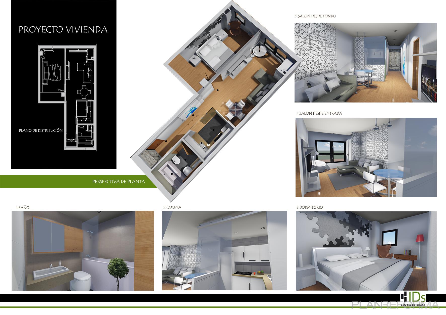 Estudio Estilo contemporaneo Color verde, verde, negro  diseñado por IDs estudio | Interiorista 