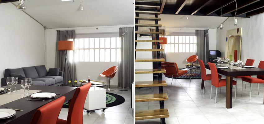 Comedor style moderno color rojo, blanco, gris  diseñado por jorge rangel | Arquitecto 