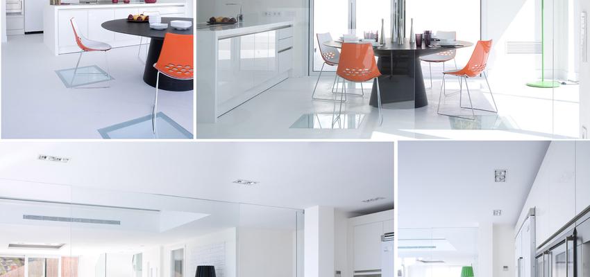 Comedor, Cocina, Salon style moderno color blanco, gris  diseñado por jorge rangel | Arquitecto 
