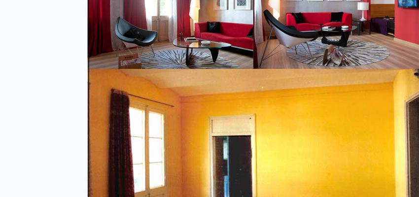 Salon style moderno color rojo, beige, blanco, negro  diseñado por jorge rangel | Arquitecto 