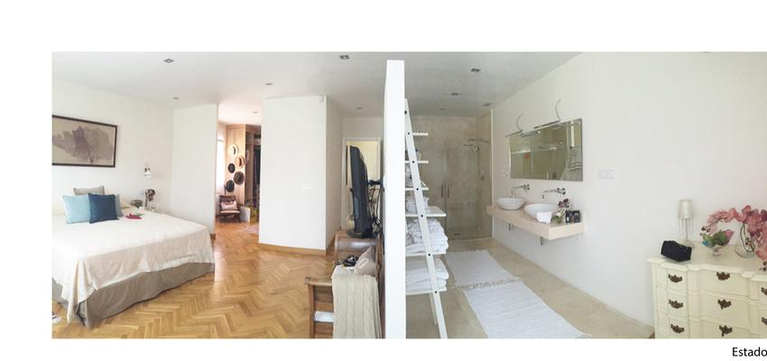 Baño, Dormitorio style contemporaneo color beige, marron, marron, blanco  diseñado por BN ARQUITECTOS  | Arquitecto 