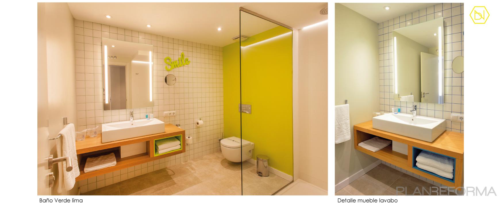Baño, Hotel style contemporaneo color verde, marron, blanco  diseñado por BN ARQUITECTOS  | Arquitecto 